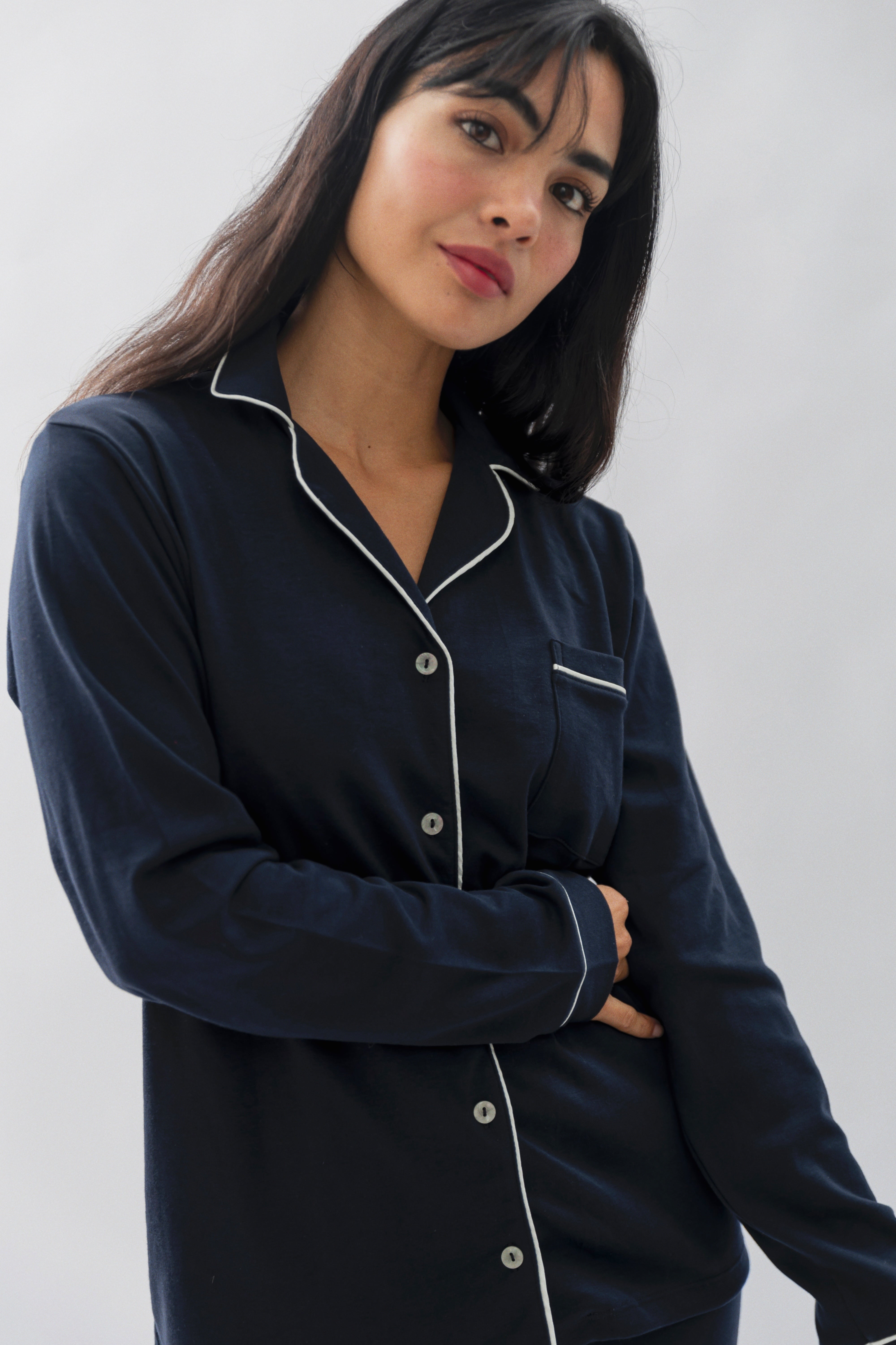 PIJAMA NAIROBI AZUL MARINO - ALGODÓN PIMA