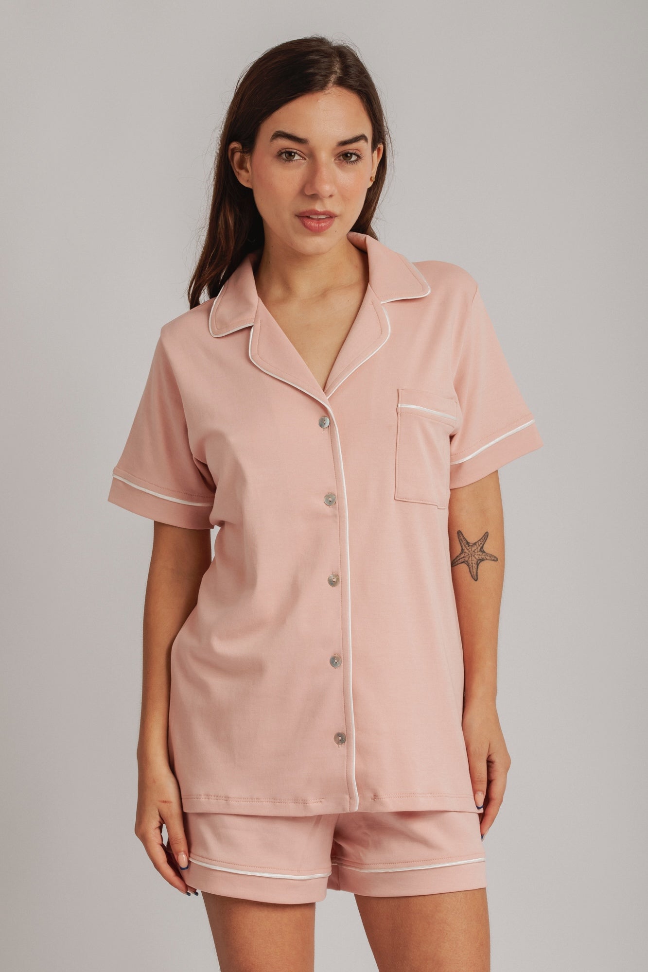 PIJAMA SOPHIE PALO ROSA - ALGODÓN PIMA