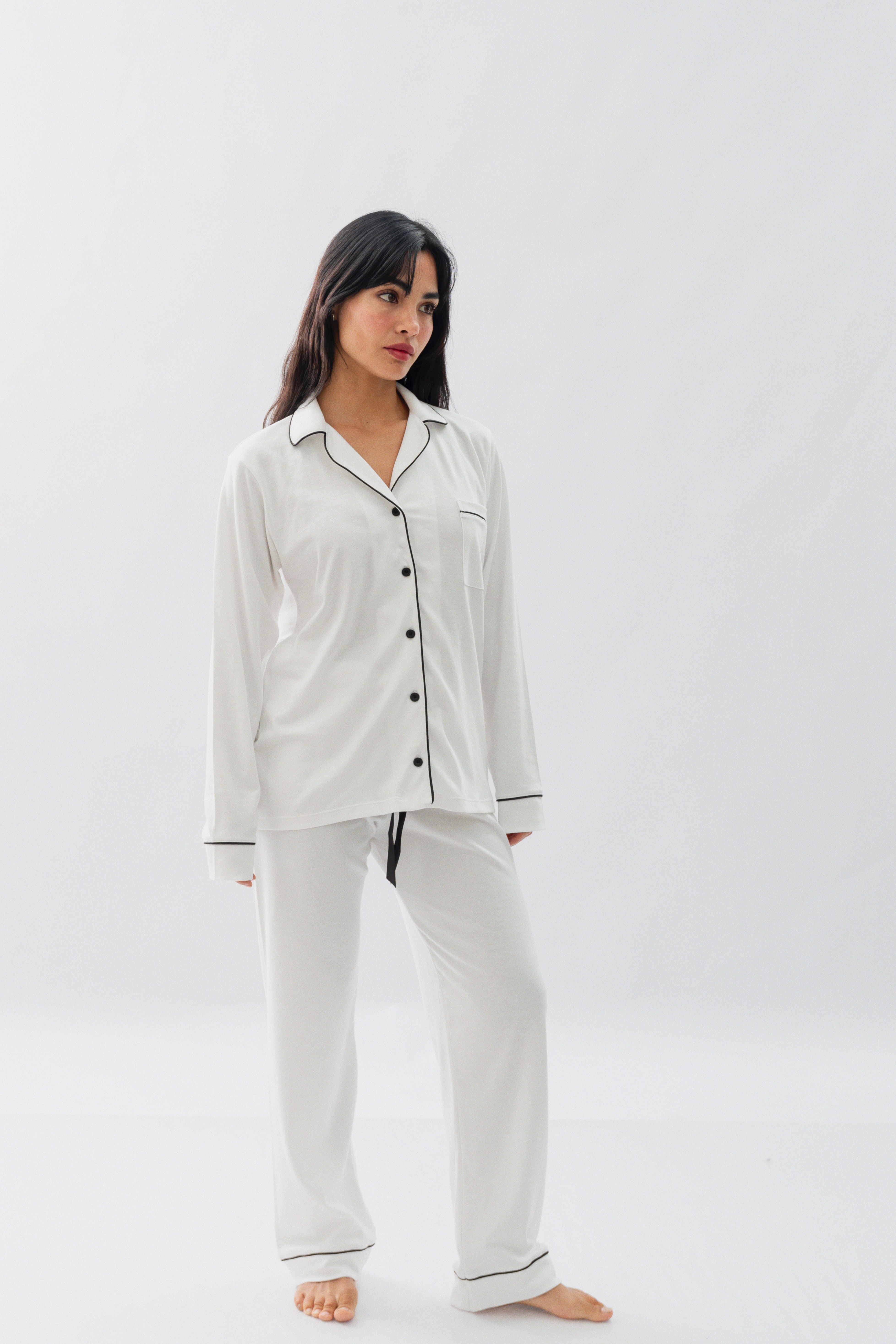 PIJAMA NAIROBI BLANCA - ALGODÓN PIMA
