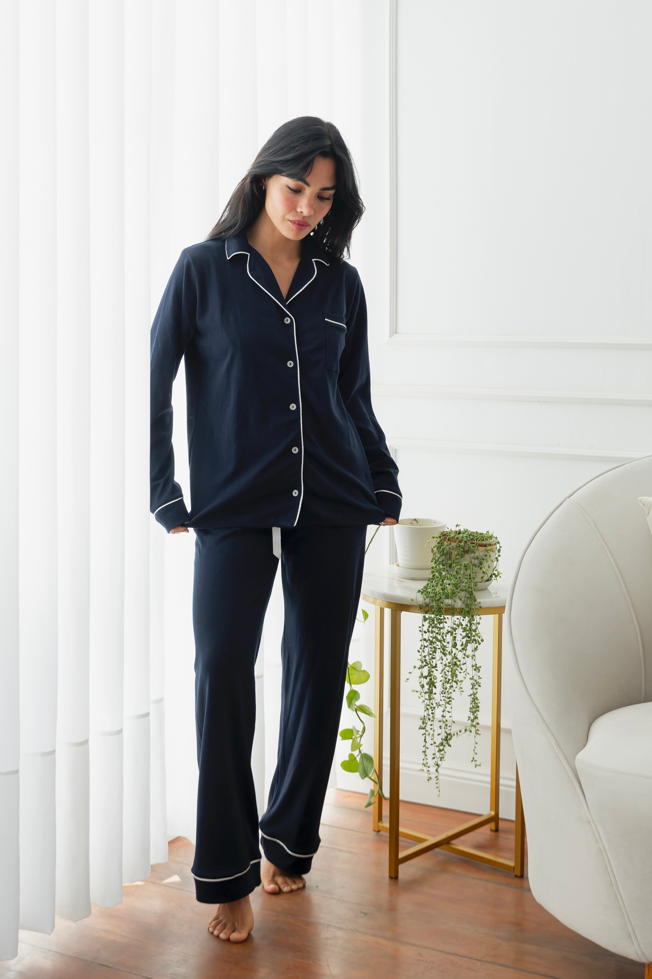 PIJAMA NAIROBI AZUL MARINO - ALGODÓN PIMA