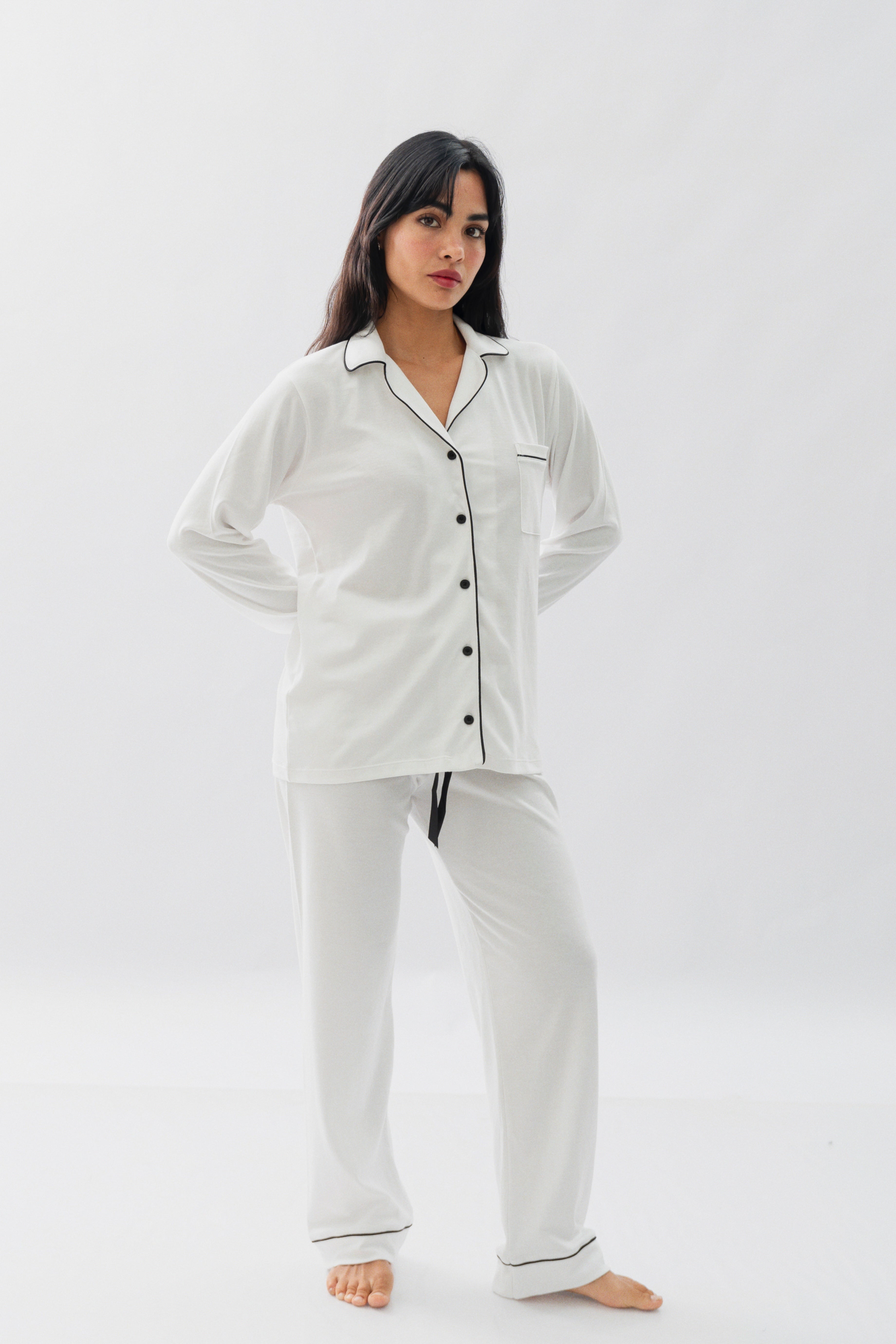 PIJAMA NAIROBI BLANCA - ALGODÓN PIMA