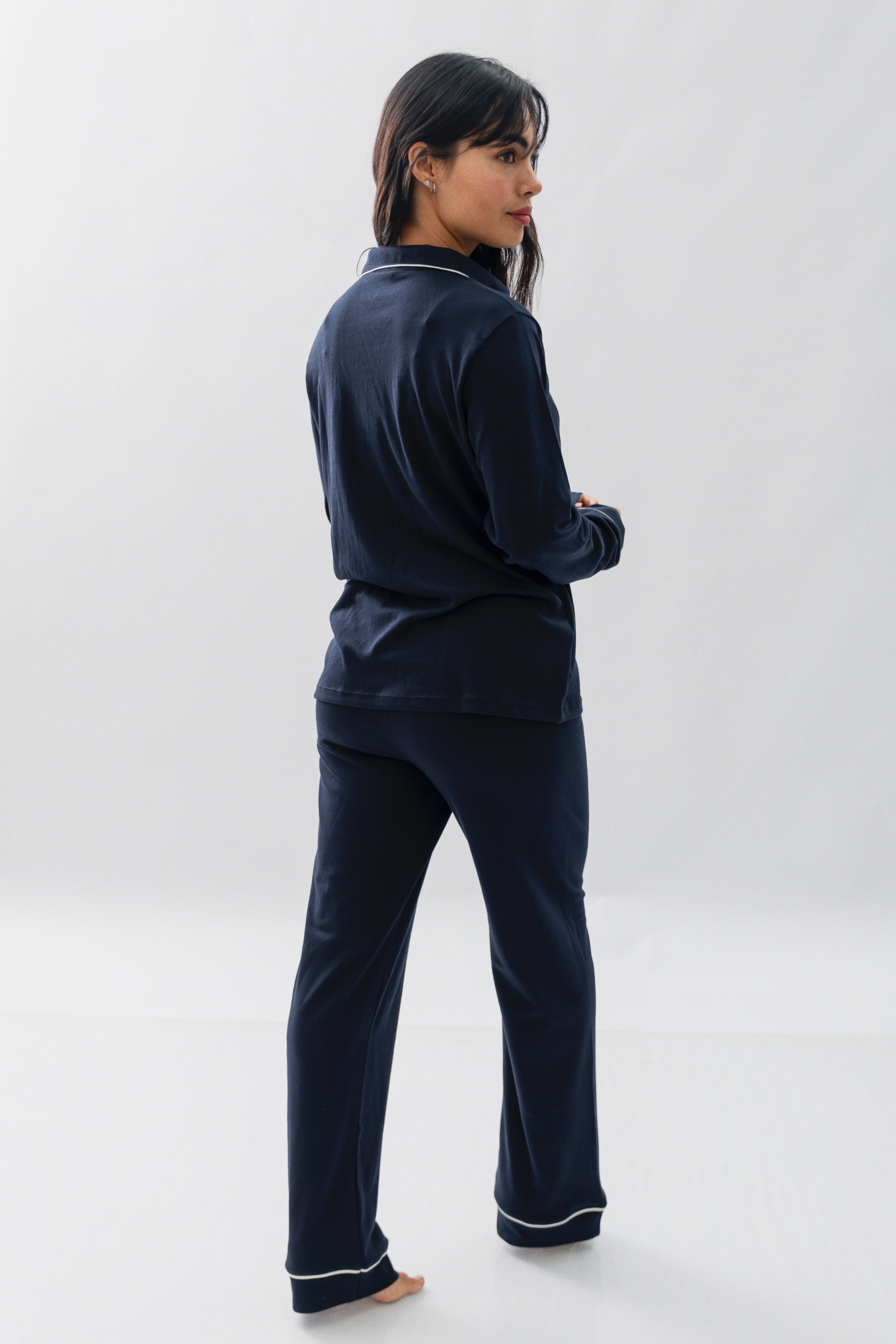 PIJAMA NAIROBI AZUL MARINO - ALGODÓN PIMA