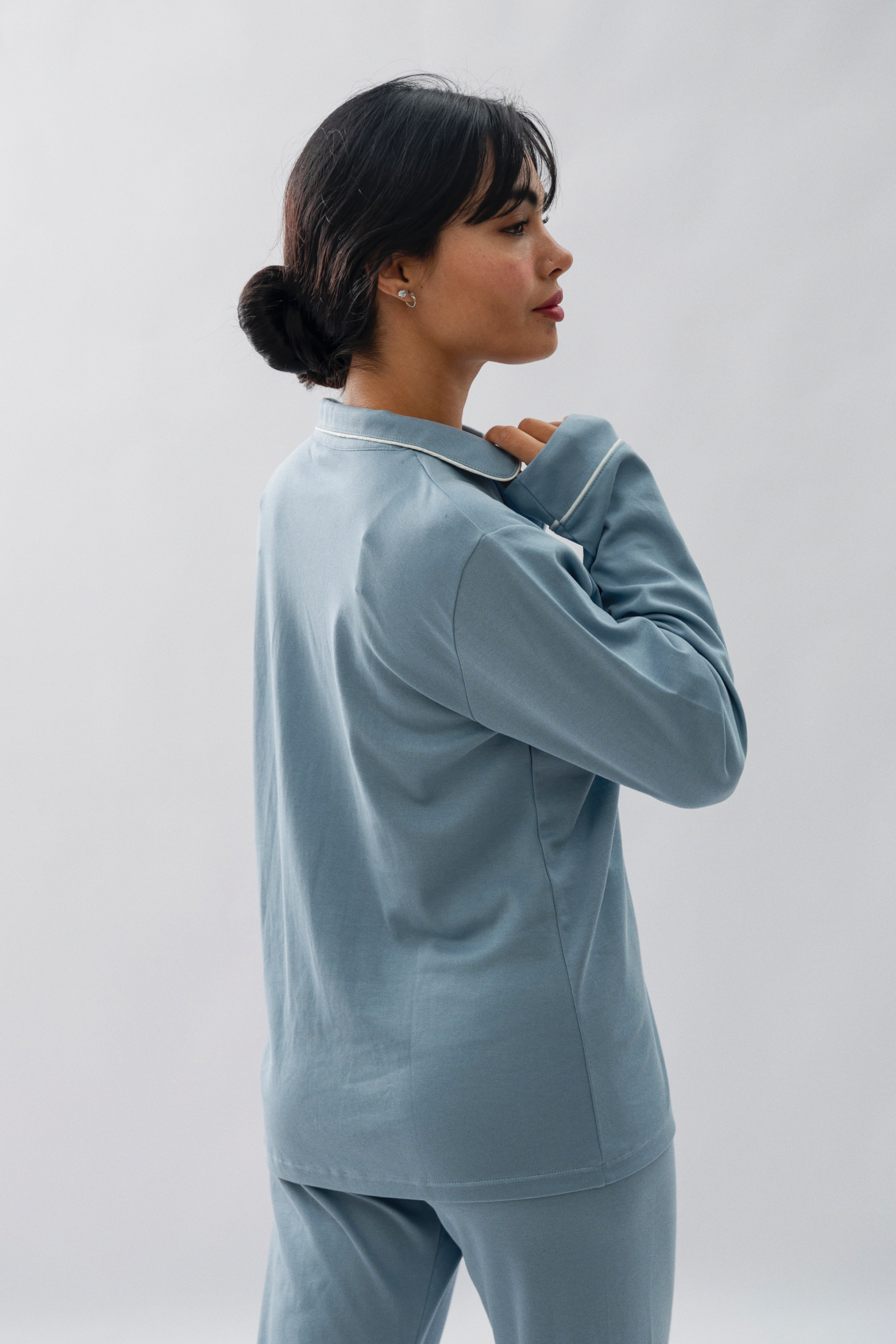 PIJAMA NAIROBI ACERO- ALGODÓN PIMA