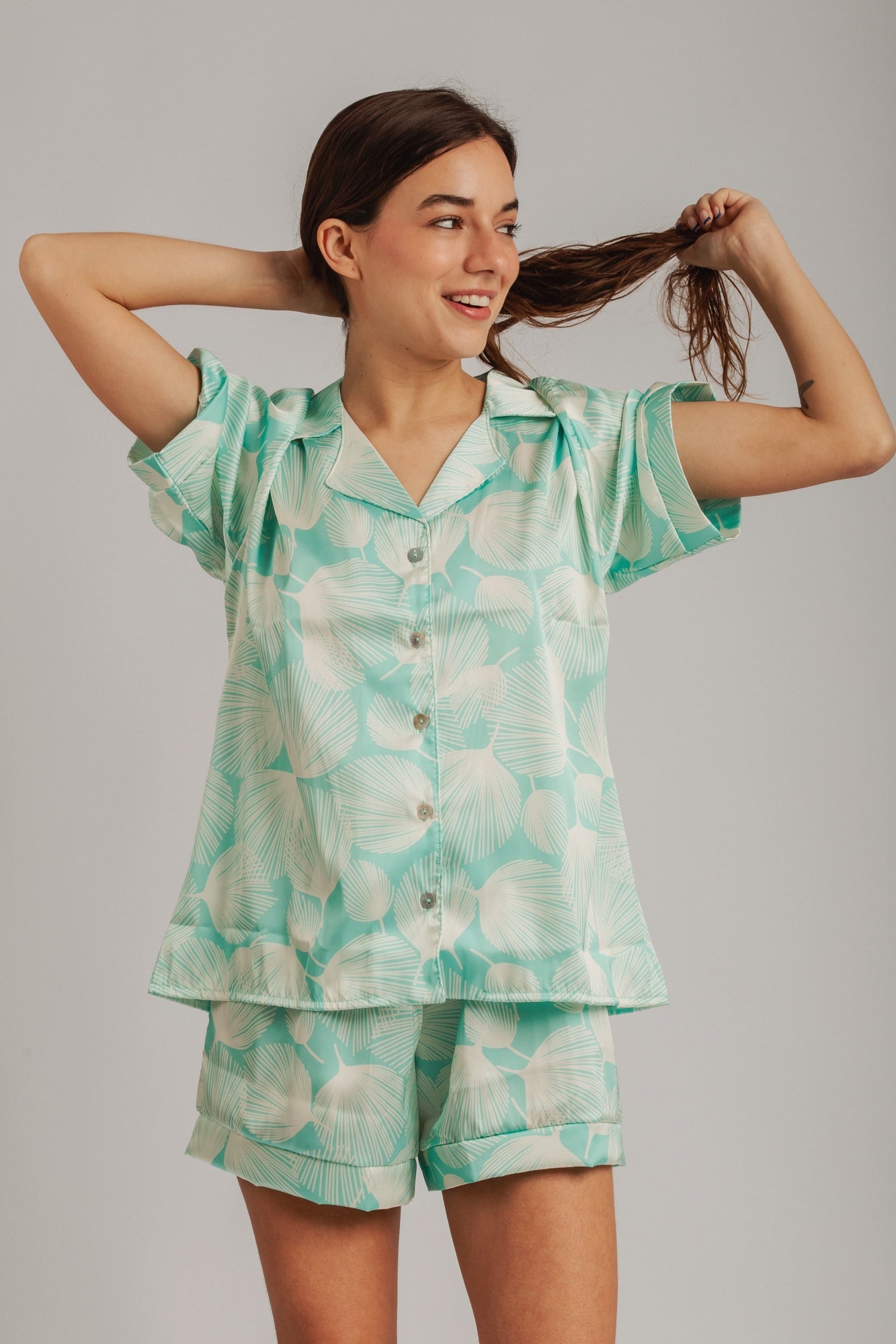 PIJAMA HANNAH VERDE AGUA - SEDA