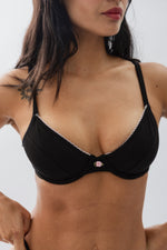 BRALETTE GIORGIA BALCONETTE NEGRO Y ROSA