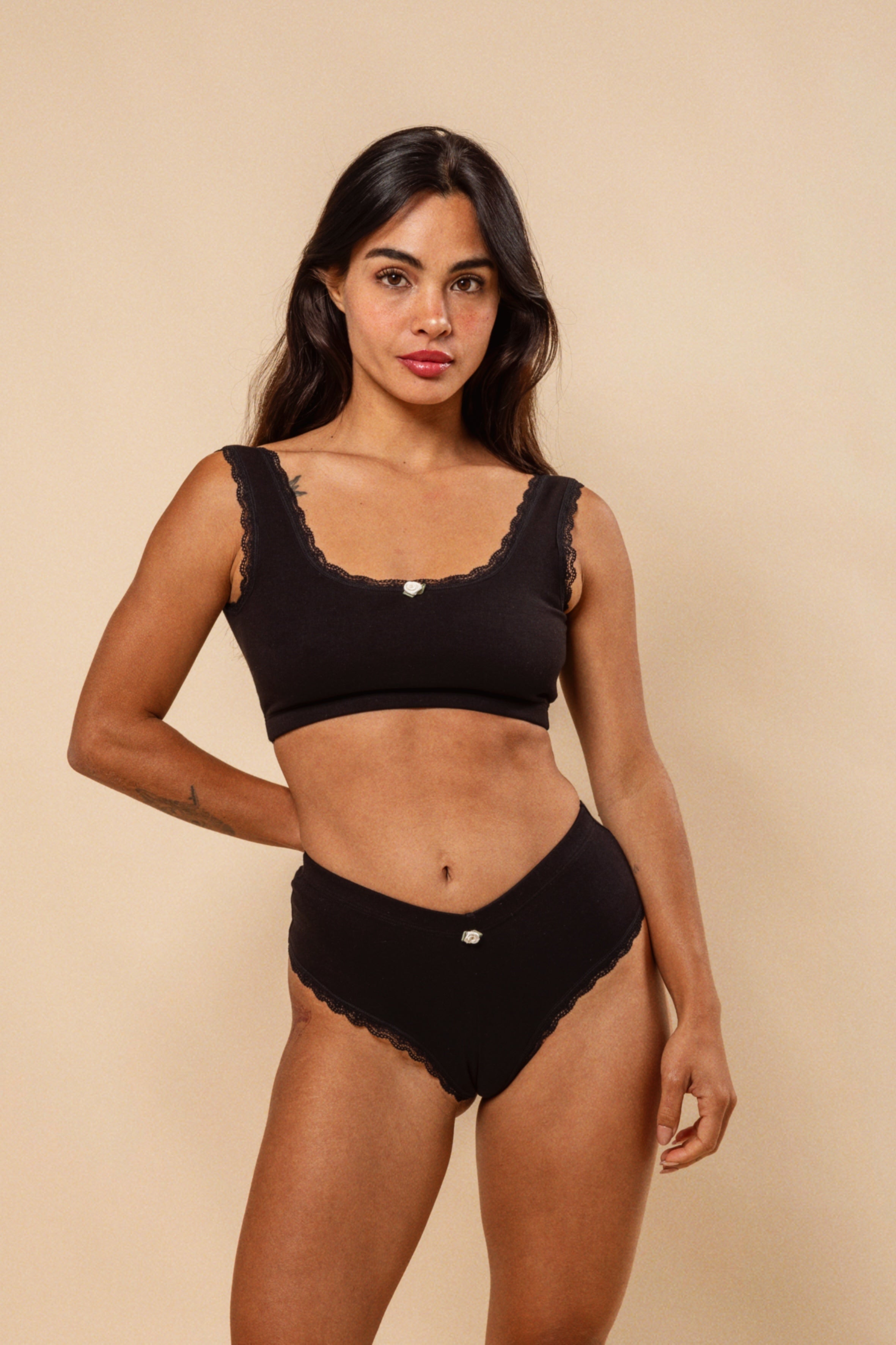 BRALETTE ZARA NEGRO - ALGODÓN PIMA