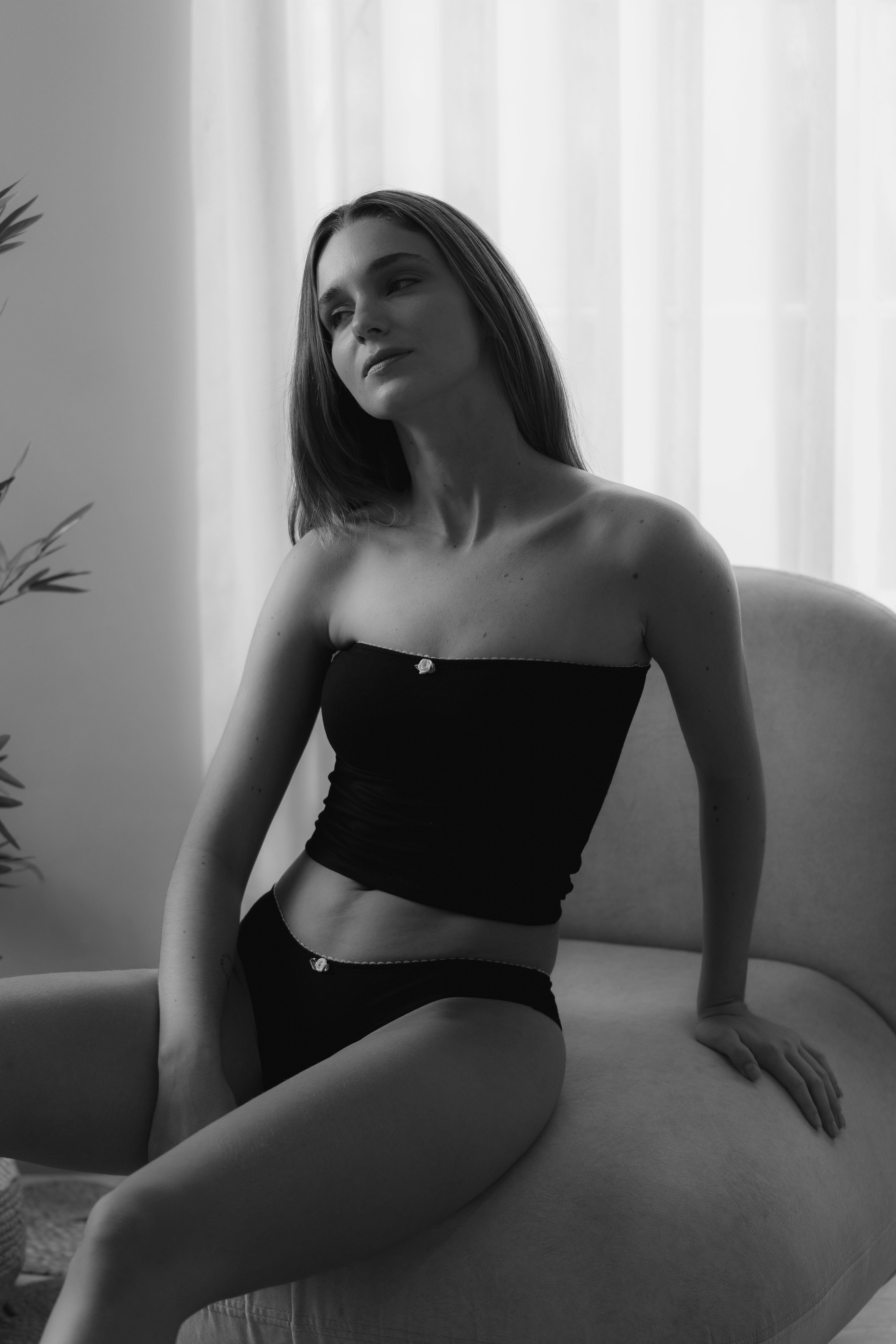 Strappless Giorgia Negro - Algodón Pima