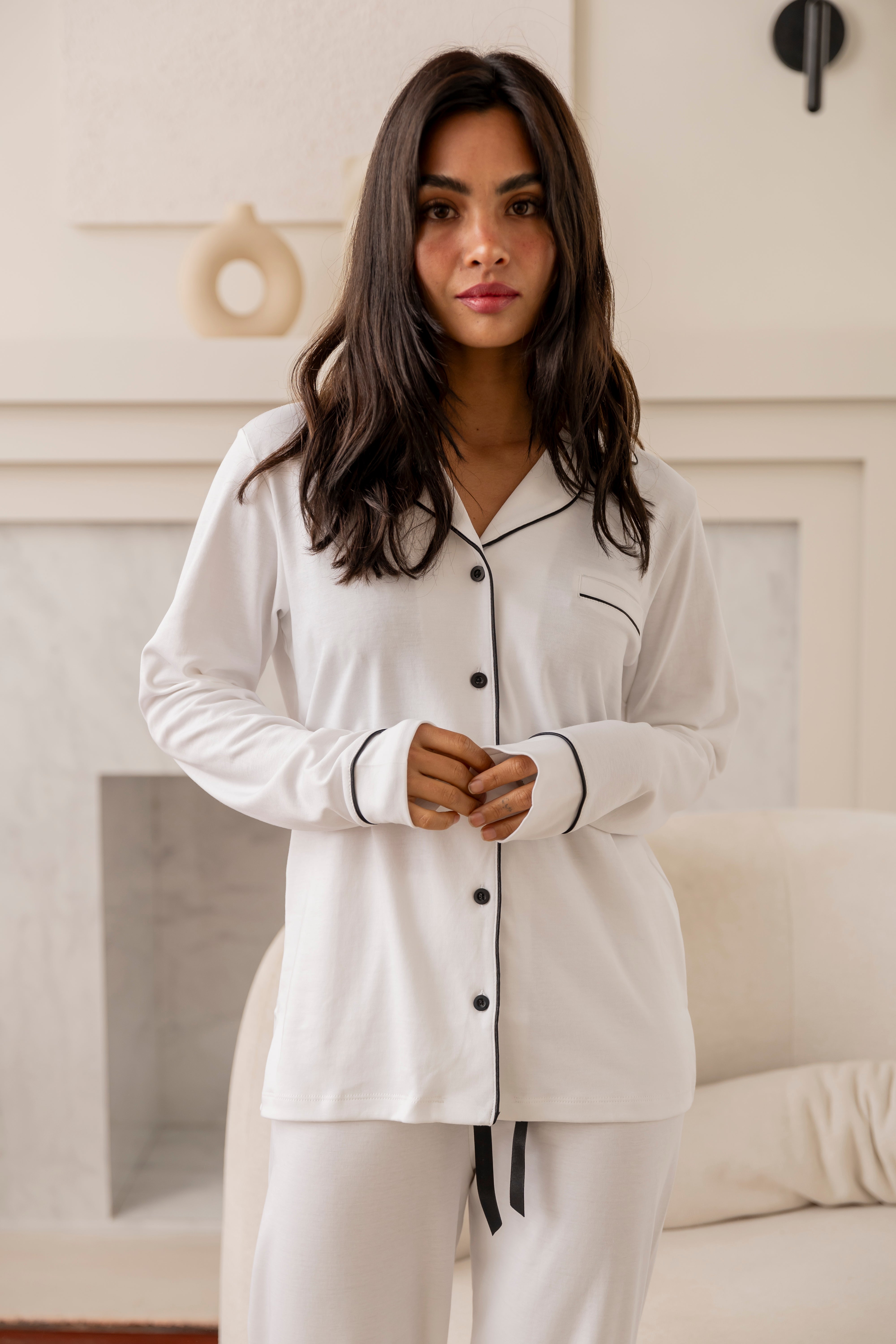 PIJAMA NAIROBI BLANCA - ALGODÓN PIMA