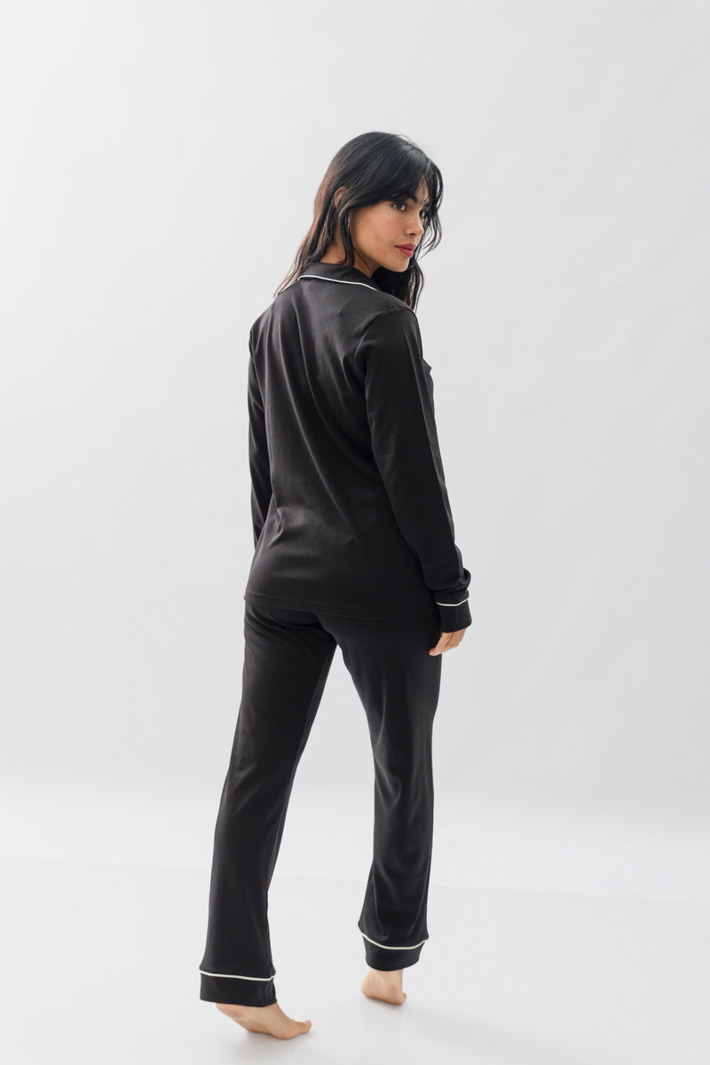 PIJAMA NAIROBI NEGRO - ALGODÓN PIMA
