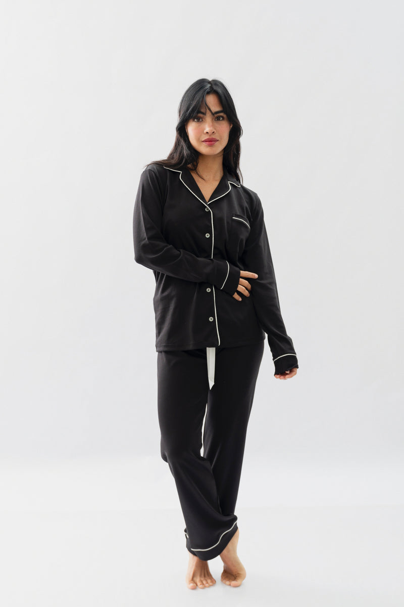 PIJAMA NAIROBI NEGRO - ALGODÓN PIMA