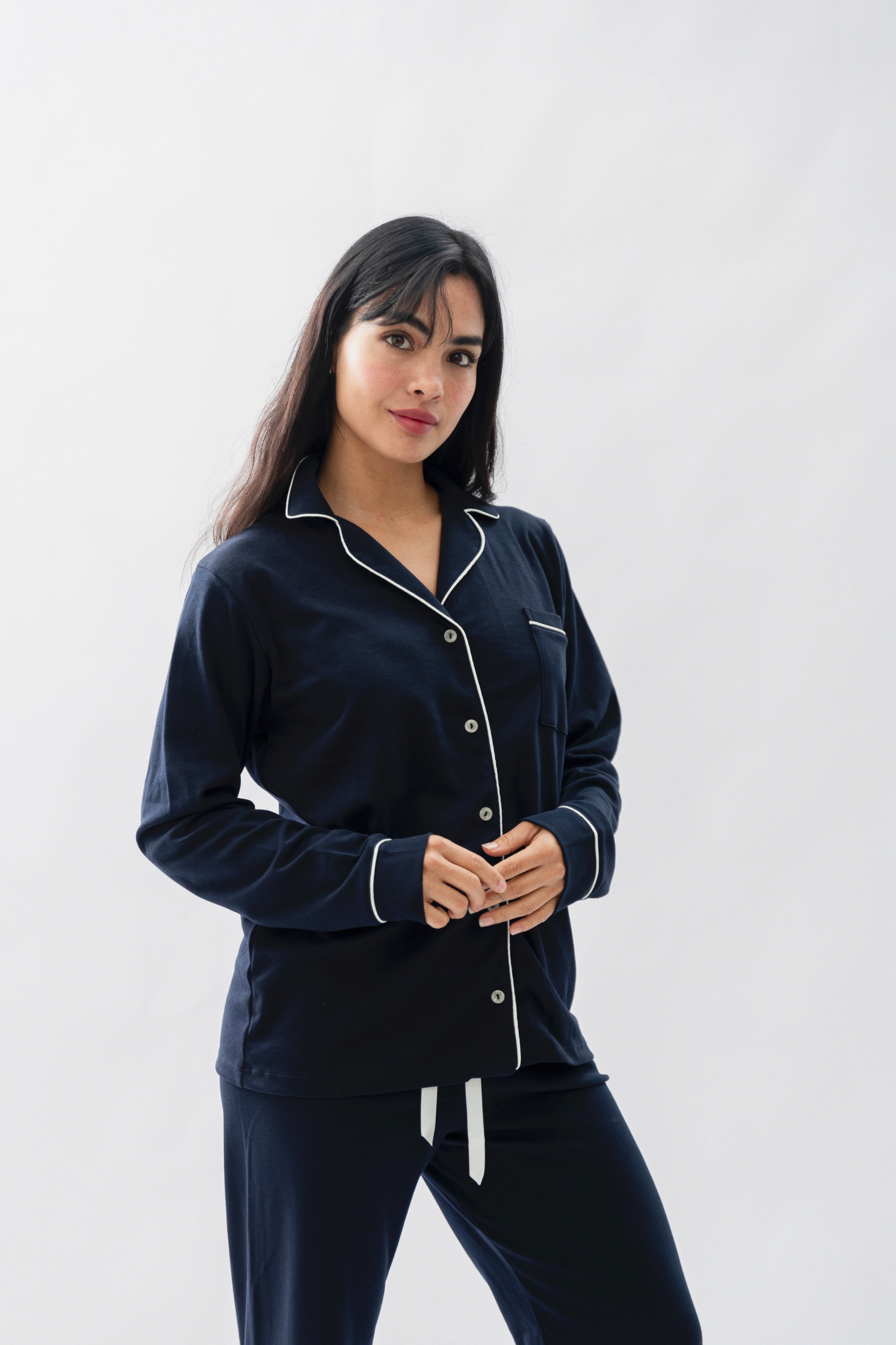 PIJAMA NAIROBI AZUL MARINO - ALGODÓN PIMA