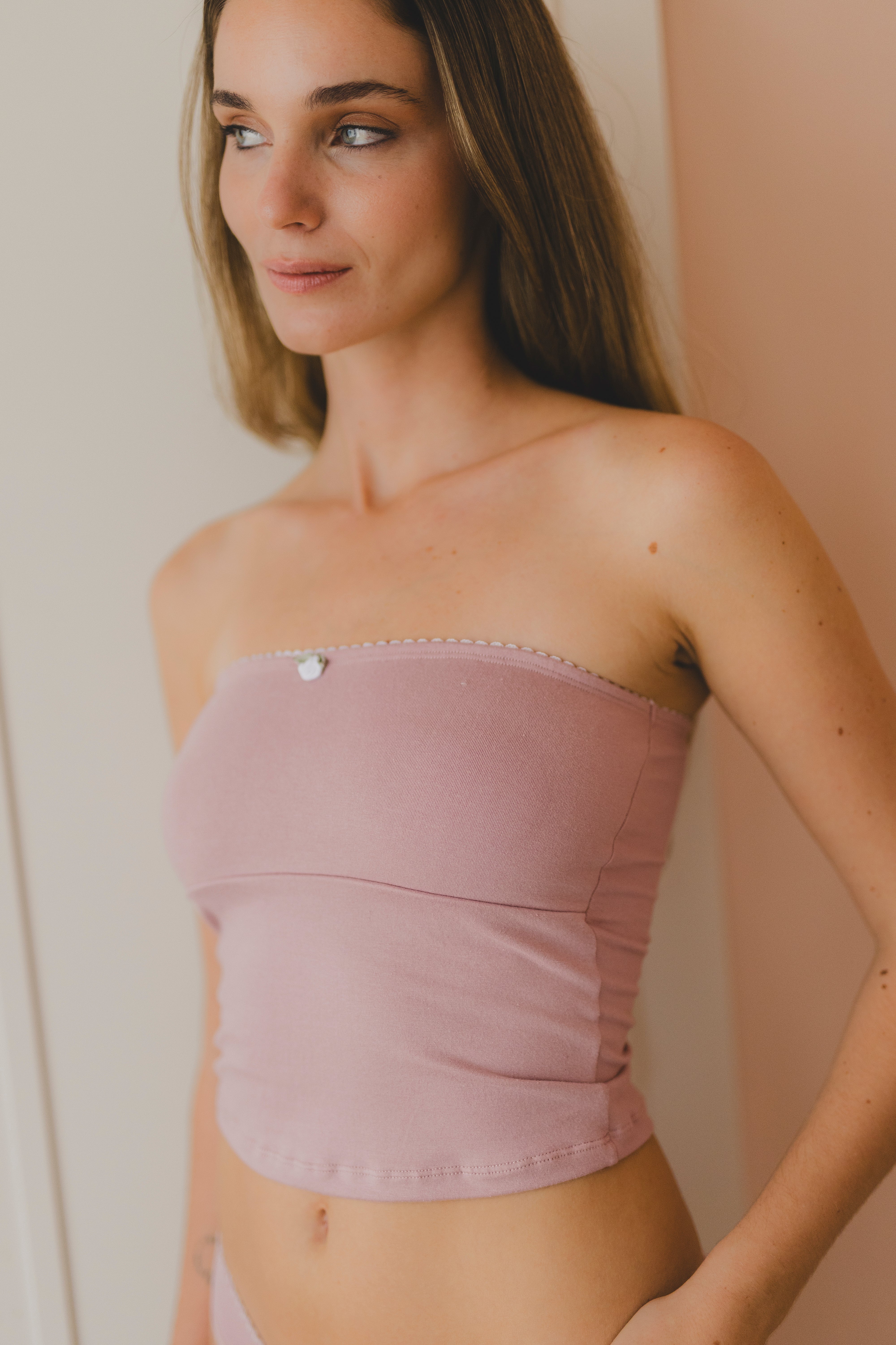 Strappless Giorgia Palo Rosa - Algodón Pima