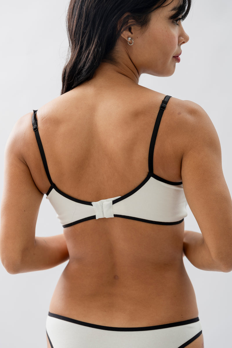 BRALETTE MÍA PADDED HUESO - ALGODÓN PIMA