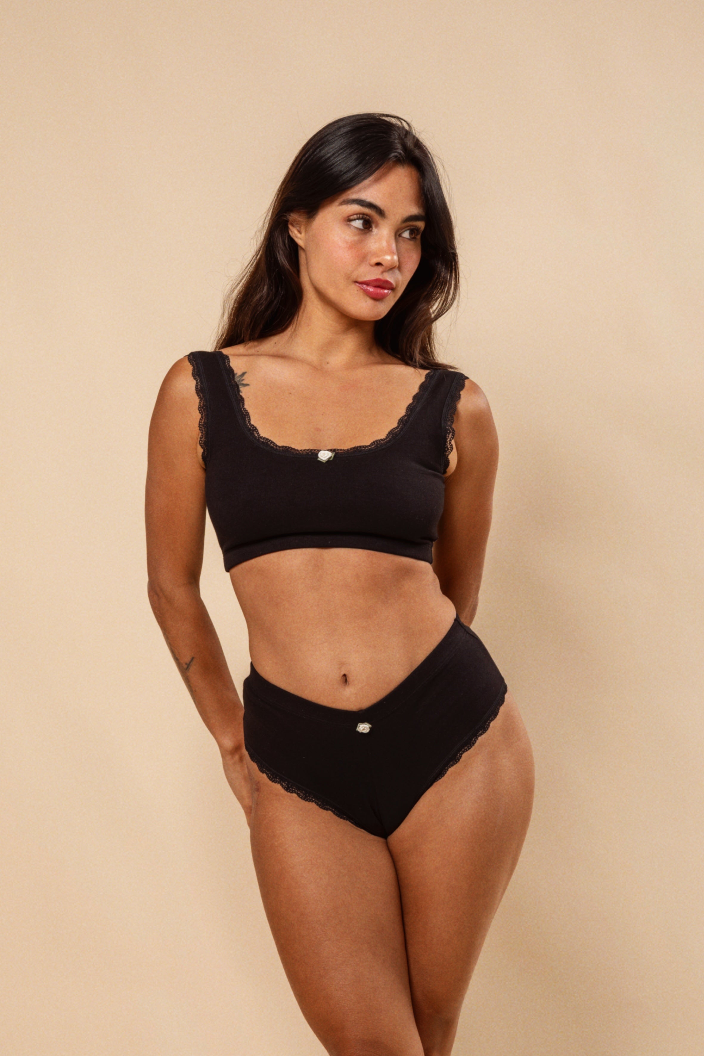 BRALETTE ZARA NEGRO - ALGODÓN PIMA