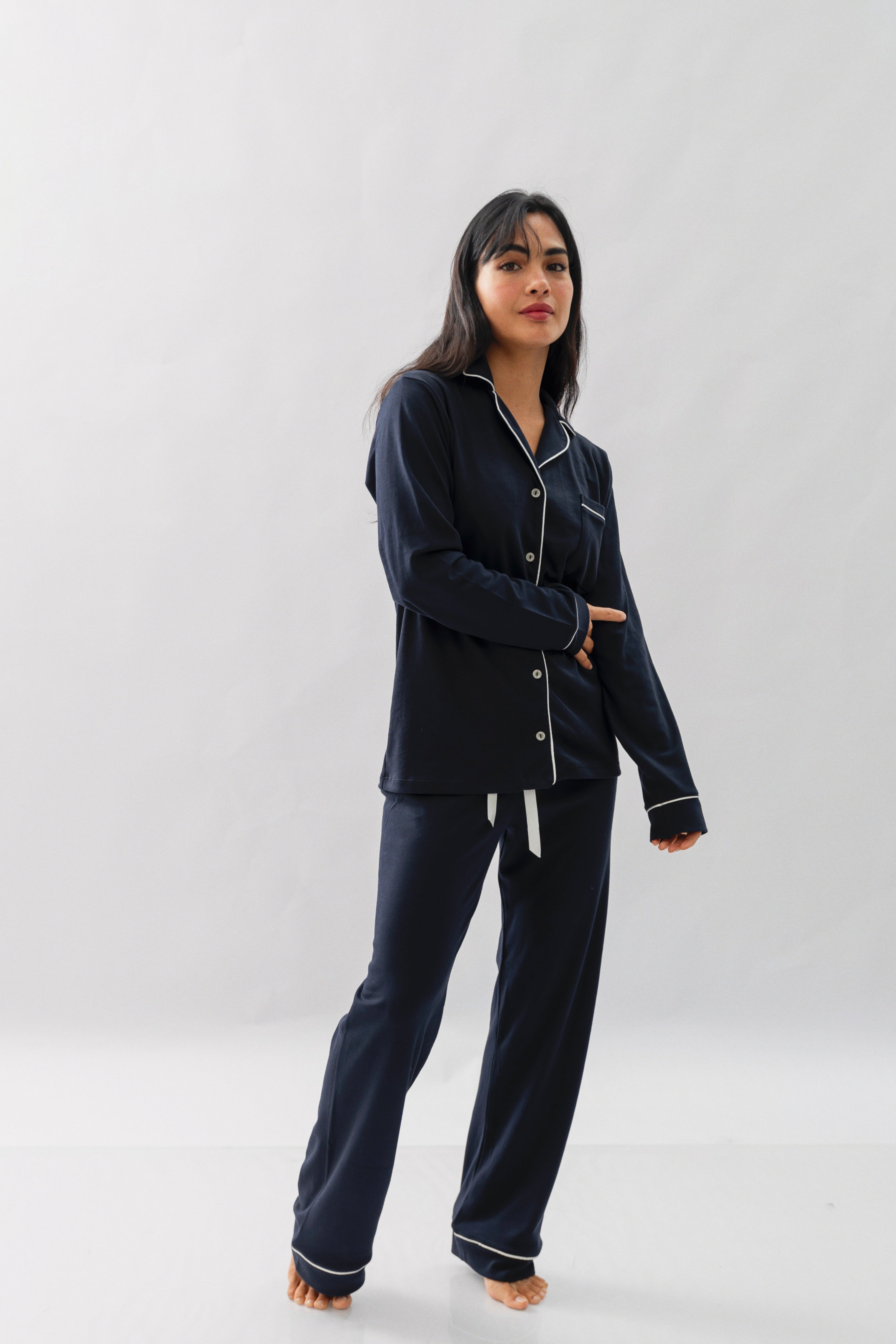 PIJAMA NAIROBI AZUL MARINO - ALGODÓN PIMA