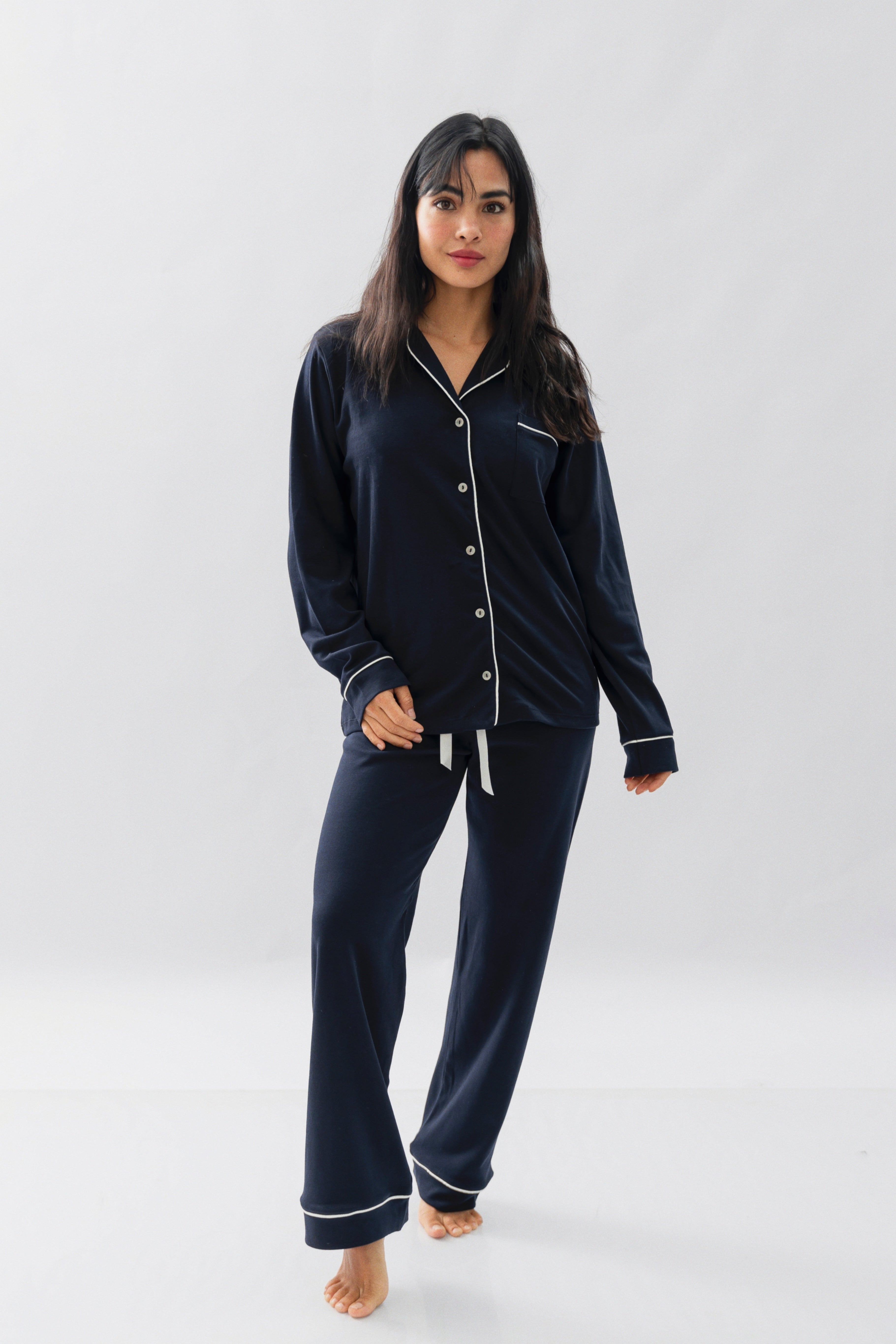 PIJAMA NAIROBI AZUL MARINO - ALGODÓN PIMA