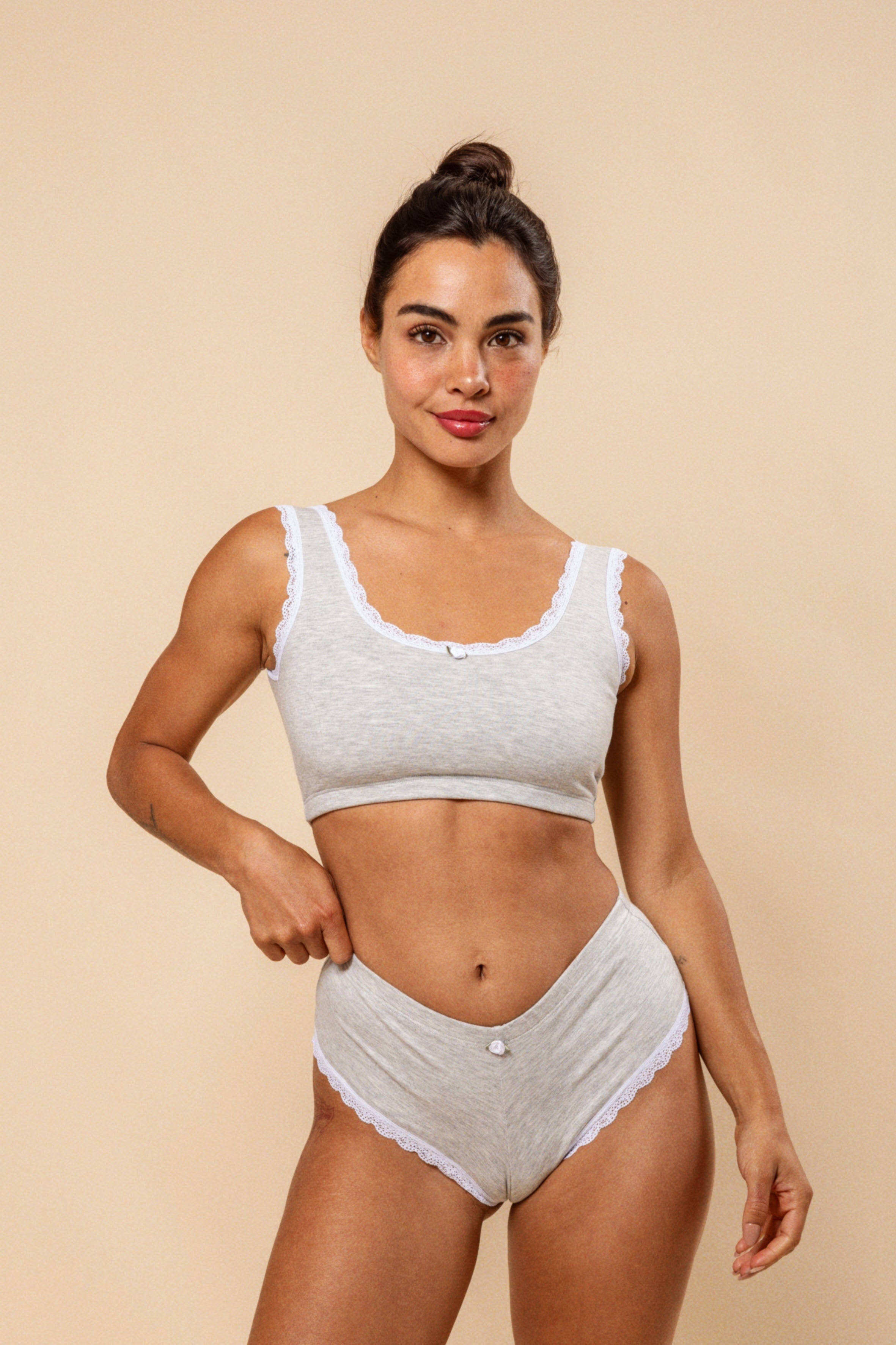 BRALETTE ZARA GRIS - ALGODÓN PIMA