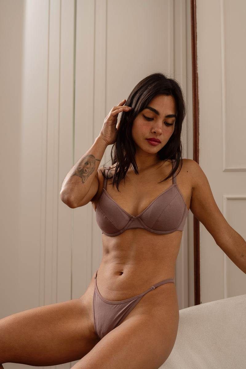 BRALETTE MADDIE CAFE - ALGODÓN PIMA