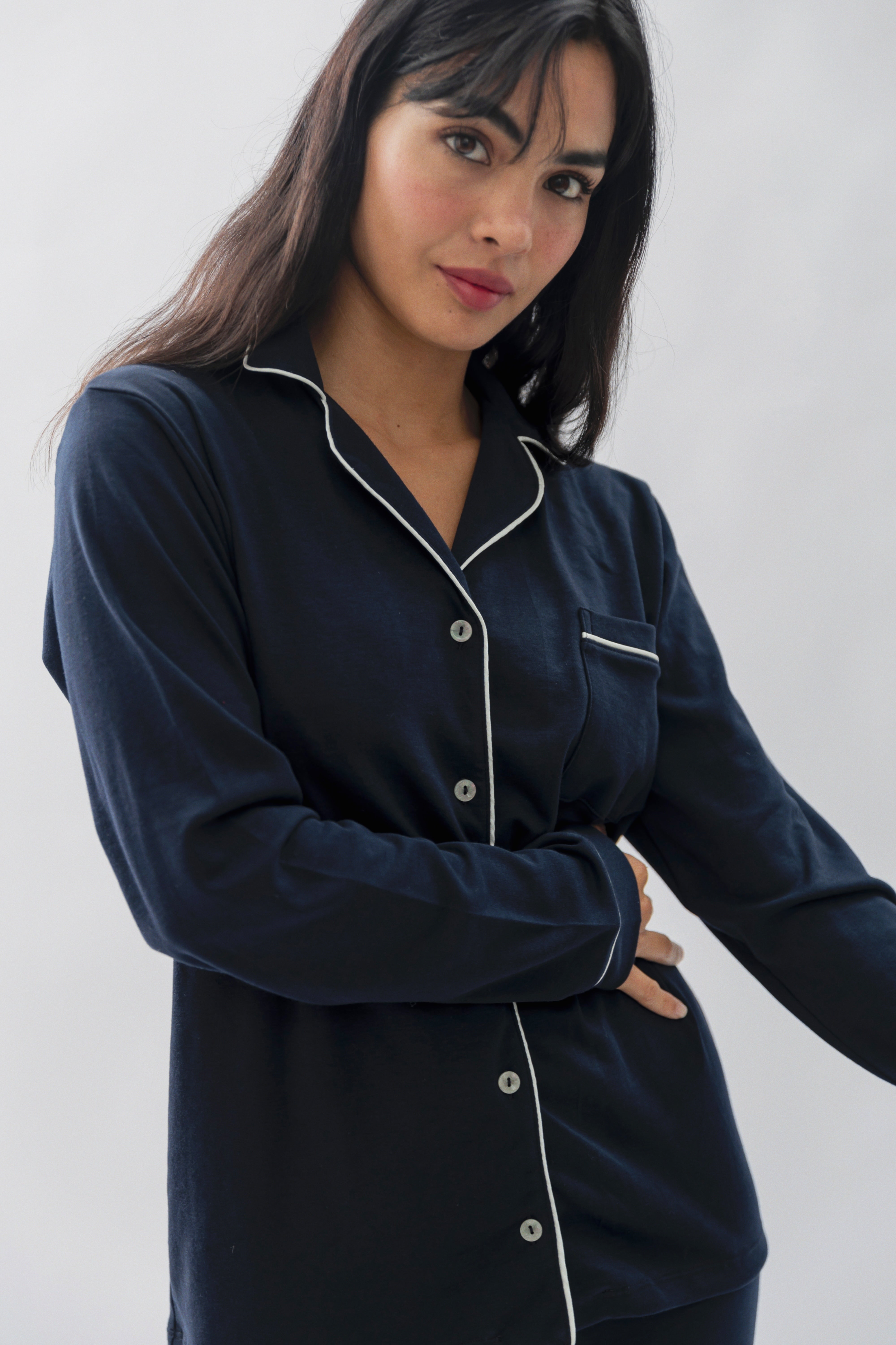 PIJAMA NAIROBI AZUL MARINO - ALGODÓN PIMA