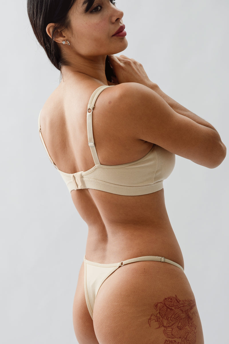 HILO ALGODÓN PIMA TIRAS REGULABLES - BEIGE