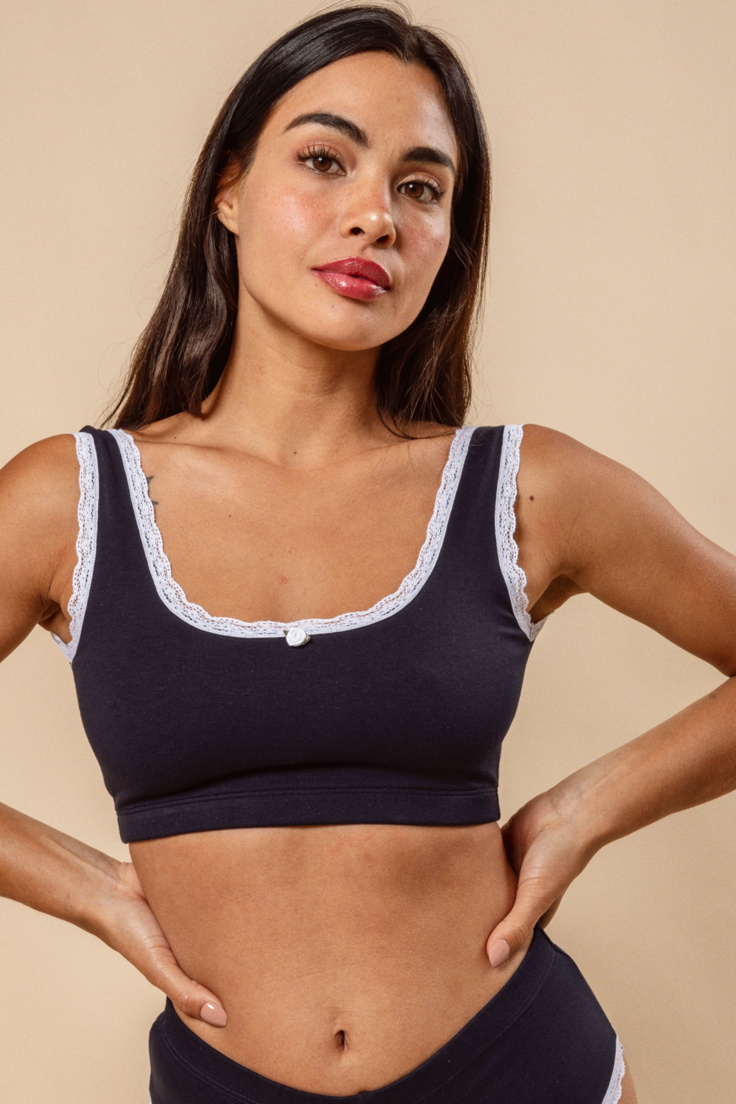 BRALETTE ZARA AZUL MARINO - ALGODÓN PIMA