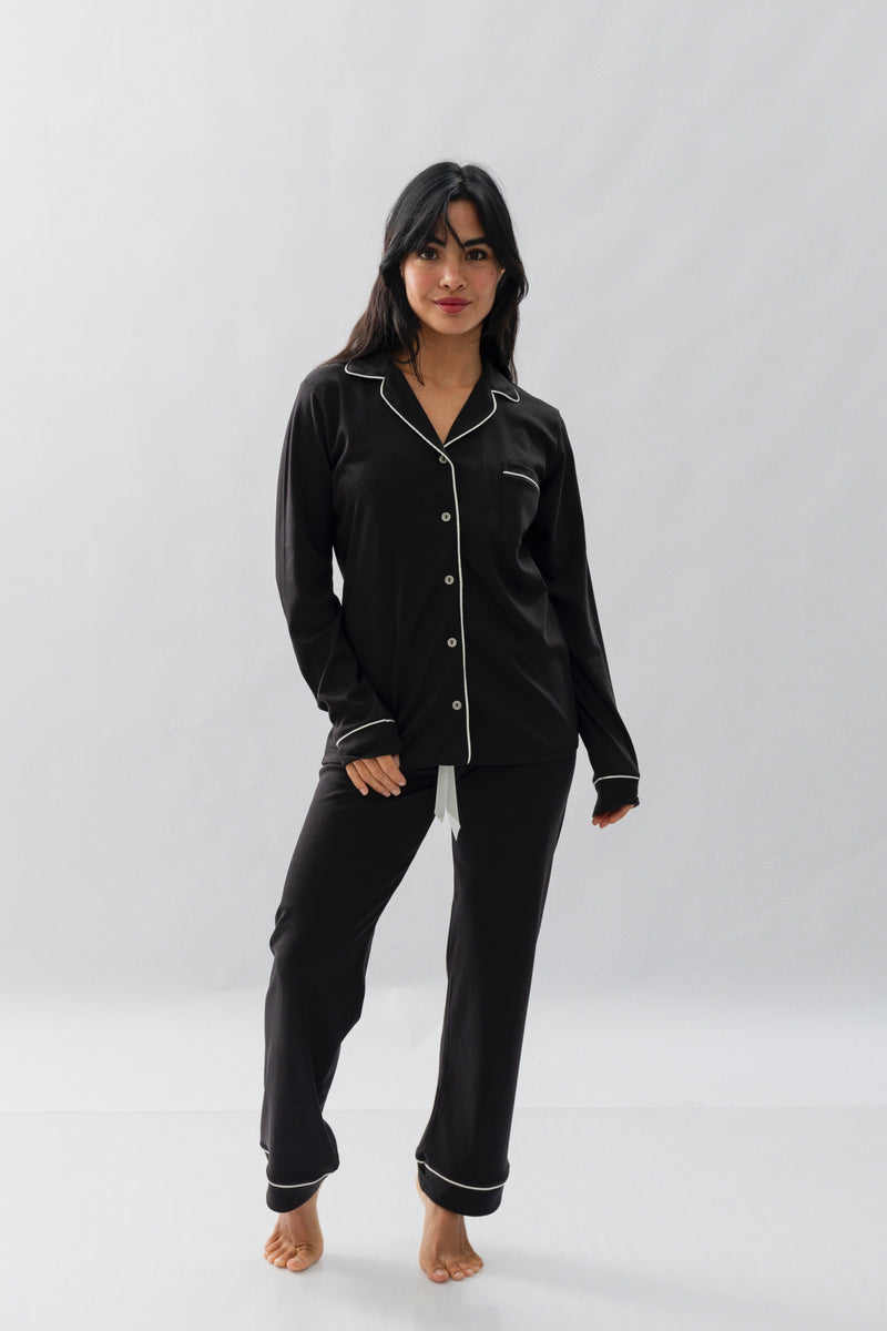 PIJAMA NAIROBI NEGRO - ALGODÓN PIMA
